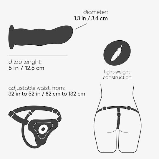 Crushious Strapless Strap On με Dildo σε Ροζ Χρώμα