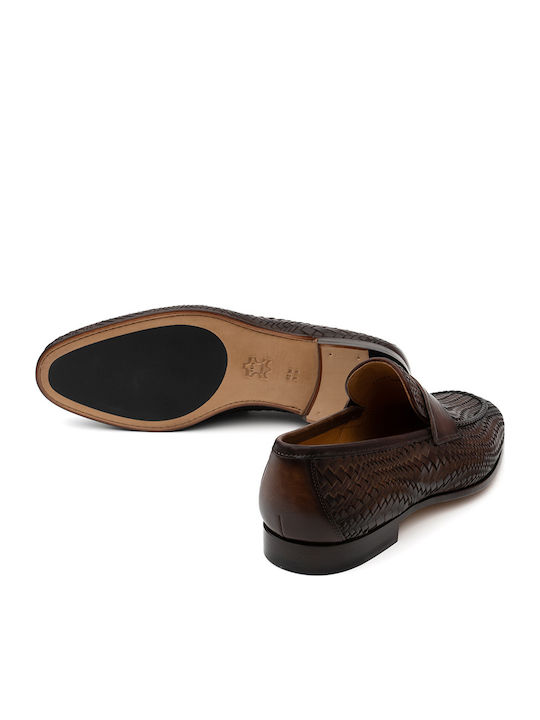 Leder Herren Mokassins in Tabac Braun Farbe
