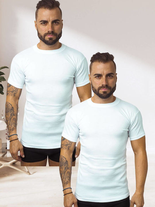 Ανδρικές Φανέλες Κοντομάνικες Λευκό 2Pack