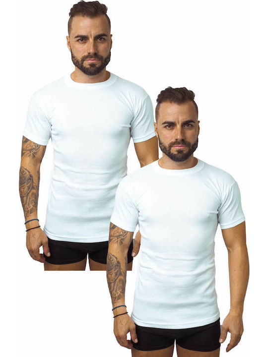 Ανδρικές Φανέλες Κοντομάνικες Λευκό 2Pack