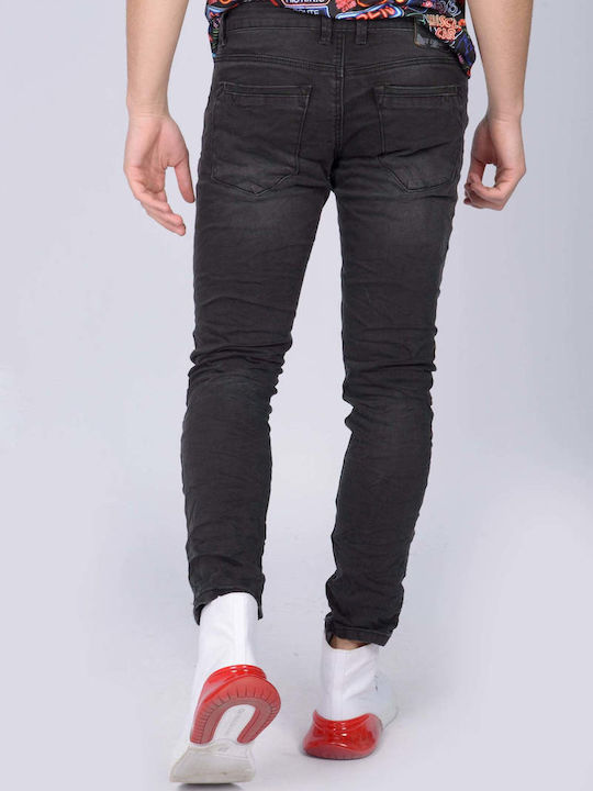 Warehouse Design Men's Denim Elastic Trousers Skinny Fit Black