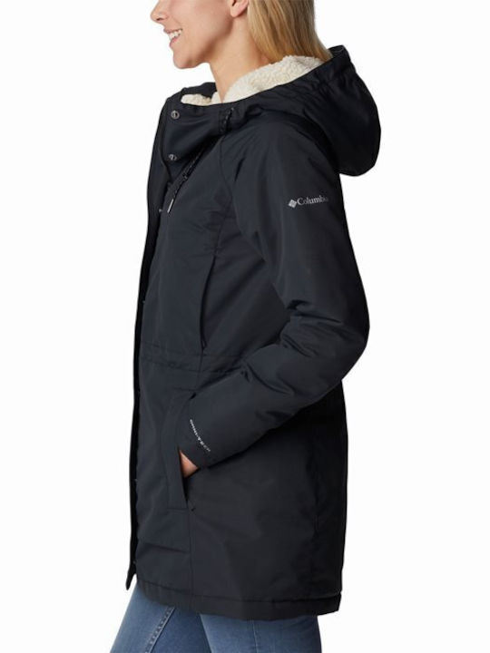 Columbia Women's Short Lifestyle Jacket Waterproof for Winter with Hood Black