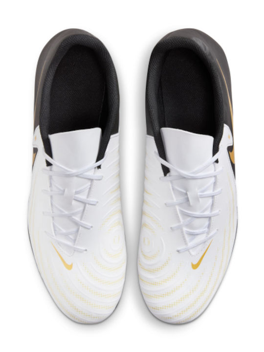 Nike Phantom GX 2 Club Football Shoes with Cleats White / Metallic Gold Coin / Black