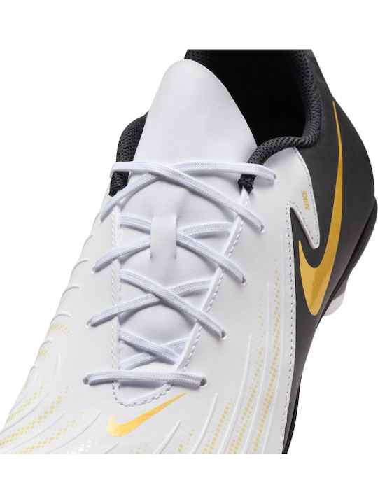 Nike Phantom GX 2 Club Football Shoes with Cleats White / Metallic Gold Coin / Black