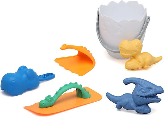 Kiokids Beach Bucket Set with Accessories made of Plastic White 14cm 6pcs