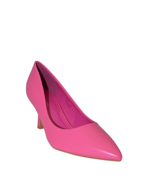 Morena Spain Leather Pointed Toe Fuchsia Medium Heels