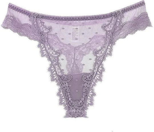 Chicret Women's Sexy Purple String with Lace