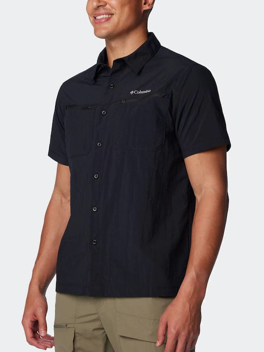 Columbia Outdoor Men's Shirt Short Sleeve Gray