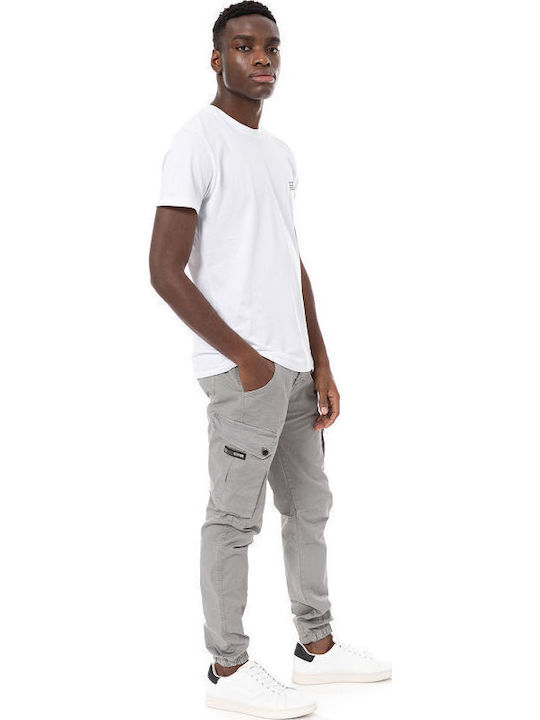Ανδρικό Παντελόνι Cargo Ελαστικό Slim Fit Γκρι