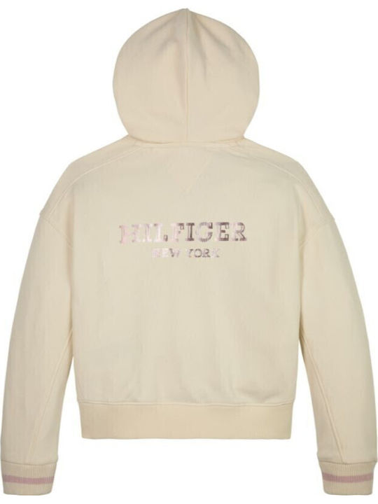 Kids Cardigan with Hood Ecru
