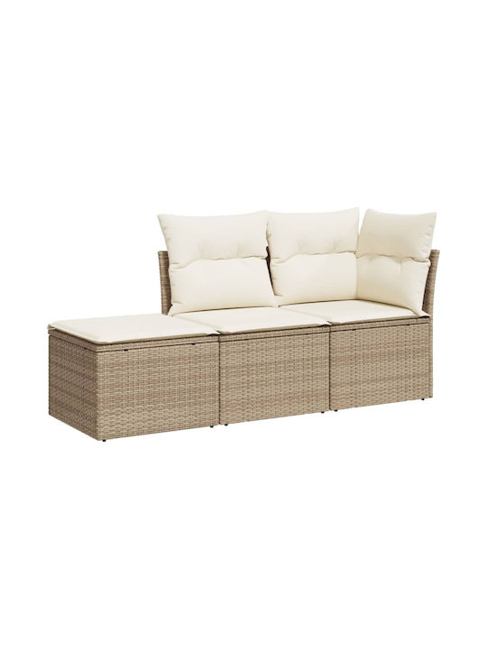 vidaXL Tree-Seater Outdoor Sofa Rattan with Cushions 55x55x69cm