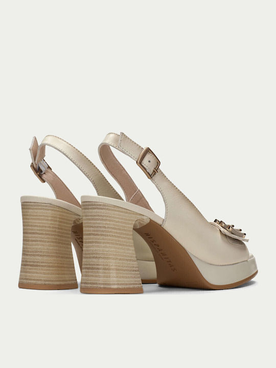 Leather Sandals Beige