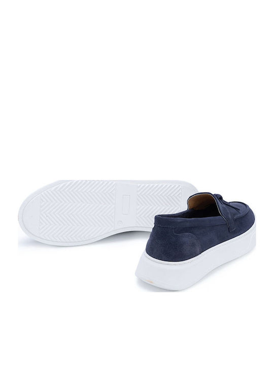 Women's Moccasins in Navy Blue Color