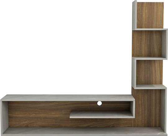 Edelie Living Room TV Unit Grey Stone Texture-natural L149.5xW29.5xH120cm