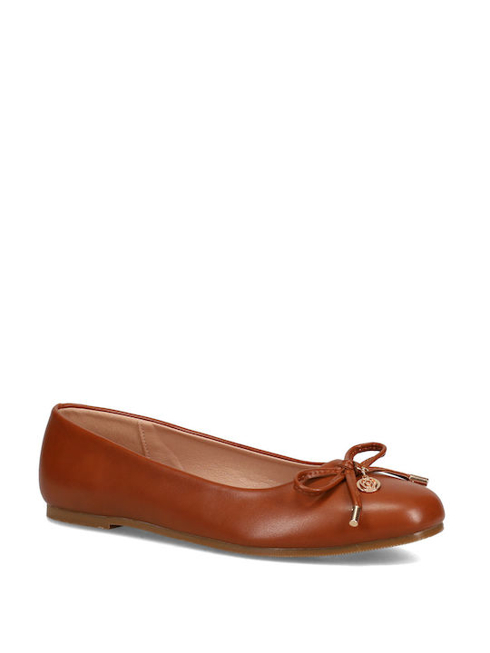 Damen Ballerinas in Tabac Braun Farbe