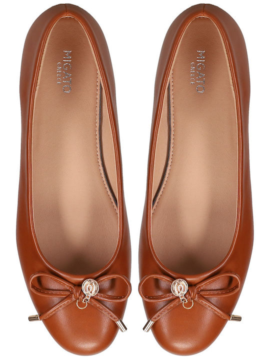Damen Ballerinas in Tabac Braun Farbe