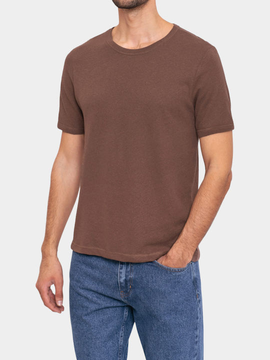 3Guys Men's Short Sleeve T-shirt Brown