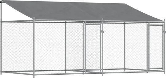 vidaXL Metallisches Hundepark 400x200x200cm Grau