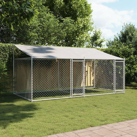 vidaXL Metallisches Hundepark 400x200x200cm Grau