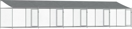vidaXL Metallic Dog Park 1000x200x200cm Silver