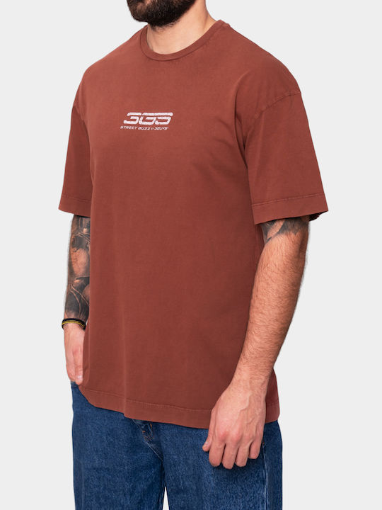 3Guys Men's Short Sleeve T-shirt Brown