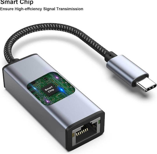 Benfei 269 Конвертор USB-C мъжки към RJ-45 женски Сив 1 брой