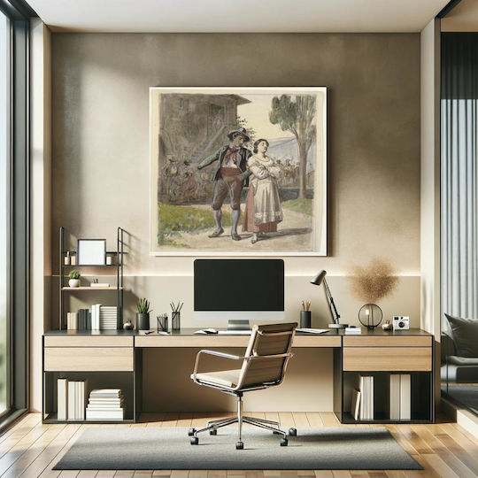 Young Painting on Canvas 110x110cm