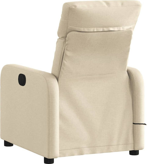 Relax Armchair Massage with Footstool Beige 66x89.5x95.5cm