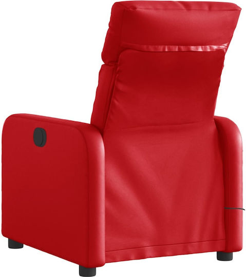 Relaxsessel Friseurwaschbecken mit Fußhocker aus Kunstleder Rot 66x89.5x95.5cm
