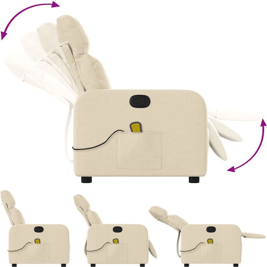 Relax Armchair Massage with Footstool Beige 66x89.5x95.5cm