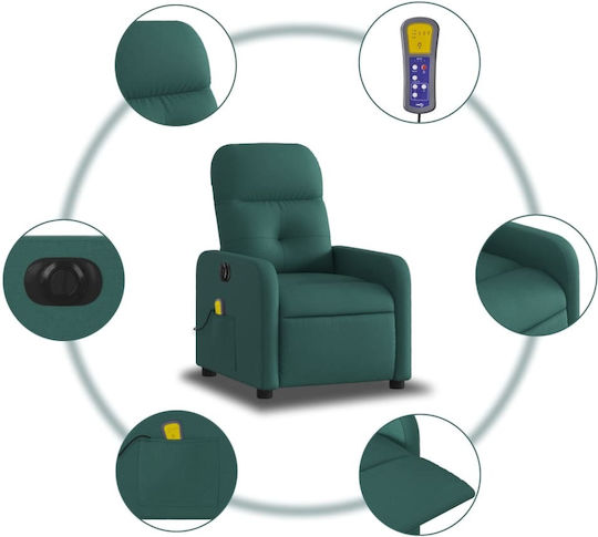Relaxsessel Friseurwaschbecken mit Fußhocker Grün 66x89x96cm
