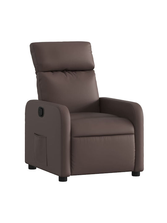 Relaxsessel mit Fußhocker aus Kunstleder Braun 66x89.5x95.5cm