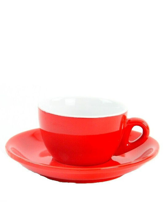 CAPPUCCINO FLITZANI WITH PLATE 19cl RED 3MX