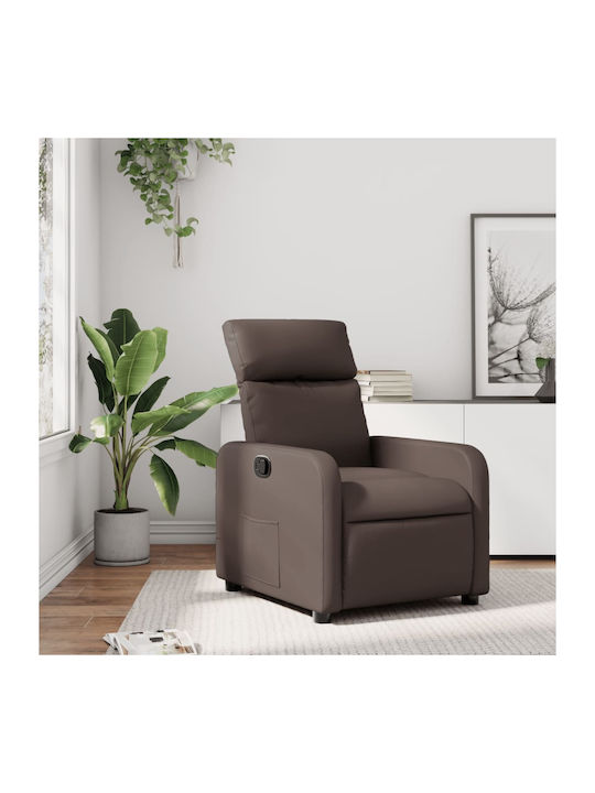 Relaxsessel mit Fußhocker aus Kunstleder Braun 66x89.5x95.5cm