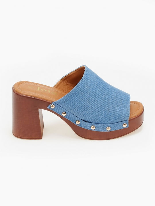 Issue Fashion Mules cu Gros Mare Toc în Albastru Culoare