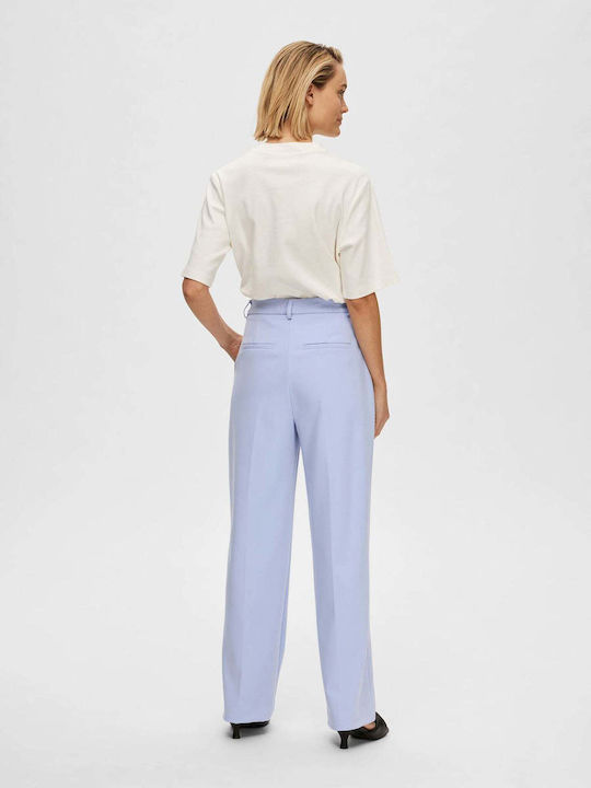 Selected Women's Fabric Trousers Light Blue