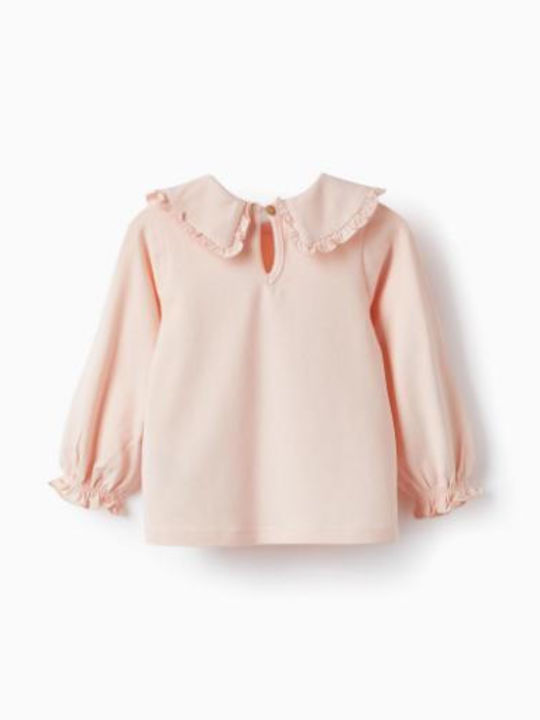 HappyNest Kids Blouse Long Sleeve Pink