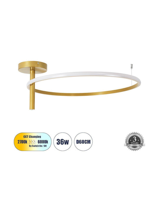 GloboStar Verona Таванно осветление 60бр Златист с Вграден LED