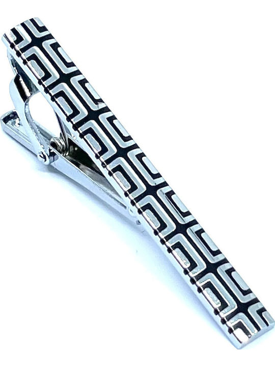 Legend Accessories Clip Γραβάτας από Ασήμι σε Μαύρο χρώμα