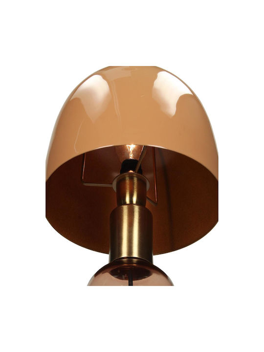 ArteLibre Glass Table Lamp with Brown Shade and Base
