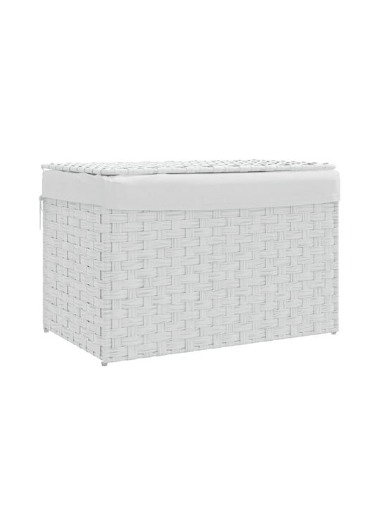 vidaXL Laundry Basket Plastic with Cap 55.5x35x34cm White