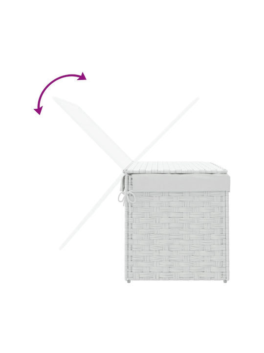 vidaXL Καλάθι Απλύτων Πλαστικό με Καπάκι 55.5x35x34cm Λευκό