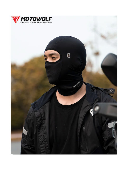 Motowolf Full Face Μπαλακλάβα Αναβάτη Μοτοσυκλέτας Μαύρο Χρώμα