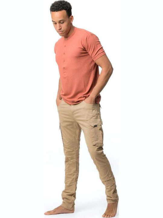Pantaloni Elastic cu Croială Slim Beige