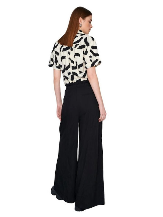 Ale - The Non Usual Casual Women's Fabric Trousers Black