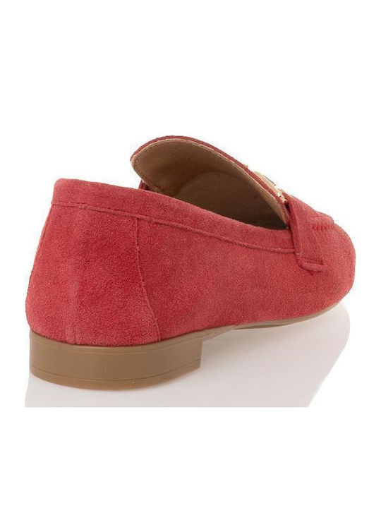 Leather Women's Moccasins in Gold Color