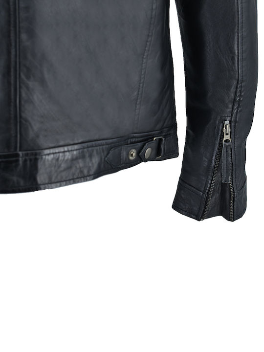 Δερμάτινα 100 Men's Winter Leather Jacket Black