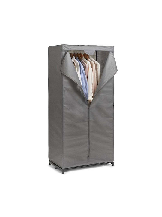 Zeller Stoffkleiderschrank mit Reißverschluss und Regalen in Gray Farbe 75x50x160cm