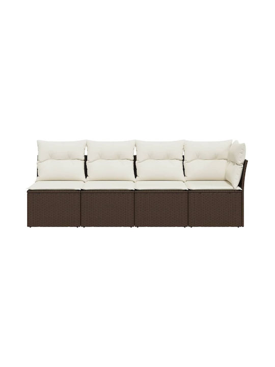 Canapea Cu Patru Locuri De Exterior Din Rattan Cu Perne 55x55x69cm