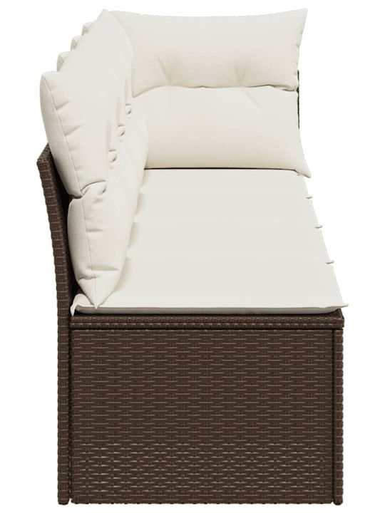 Canapea Cu Patru Locuri De Exterior Din Rattan Cu Perne 55x55x69cm